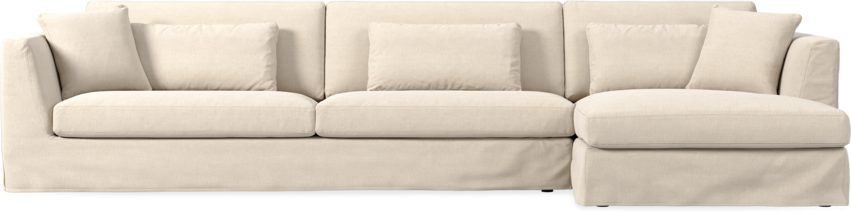 Willow - 4-sits soffa med schäslong höger, med kappa - Beige