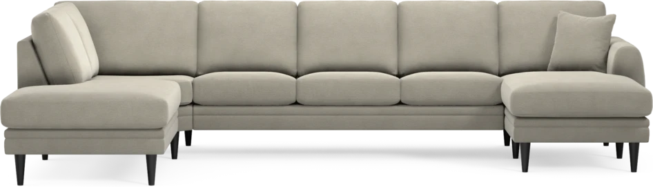 Eden - 3-sits soffa med divan vänster och schäslong höger - Brun