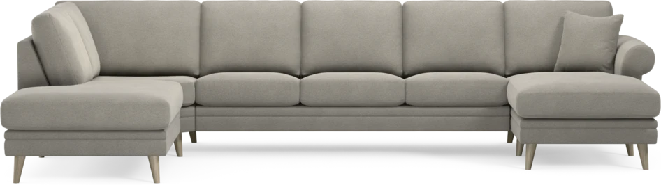 Eden - 3-sits soffa med divan vänster och schäslong höger - Grå