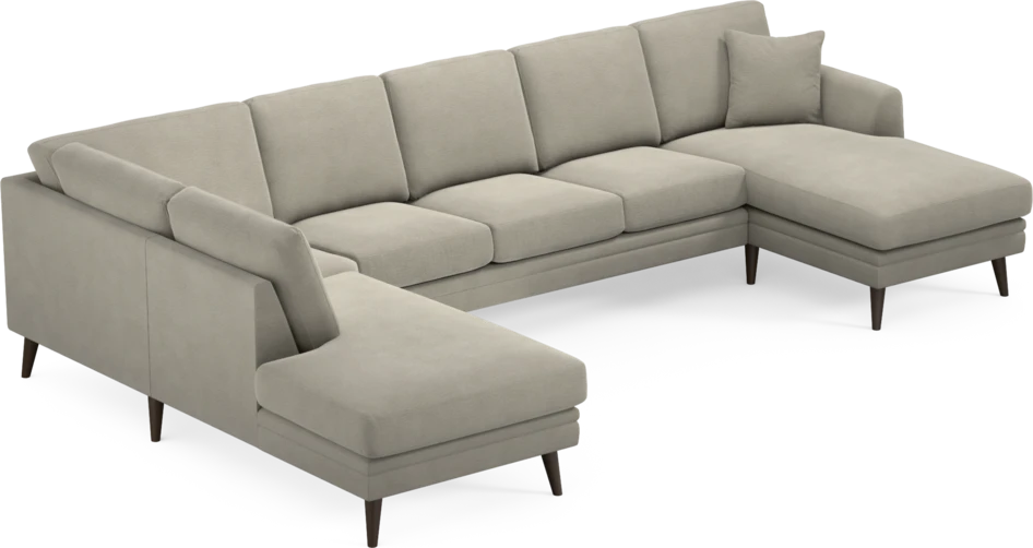 Eden - 3-sits soffa med divan vänster och schäslong höger - Brun