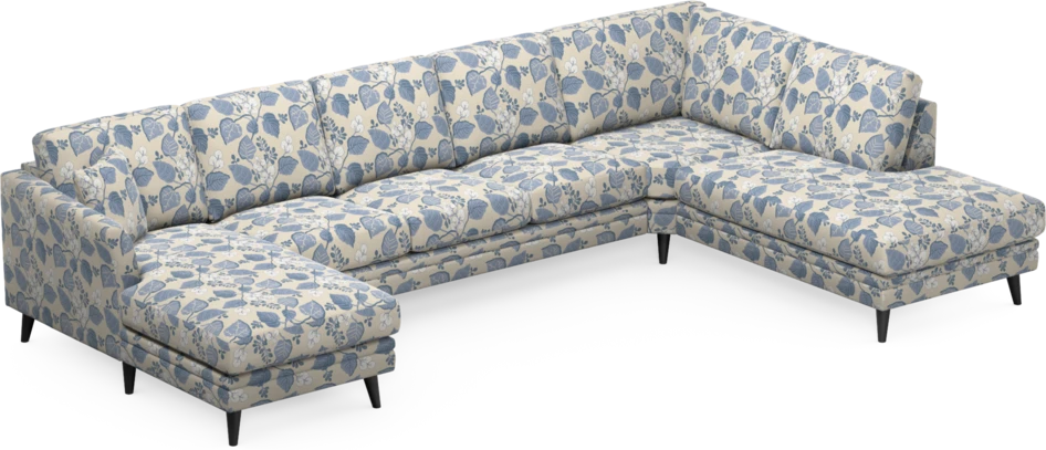 Eden - 3-sits soffa med schäslong vänster och divan höger - Flerfärgad