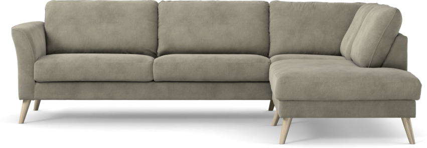 Bridge - 3-sits soffa med divan höger - Grå