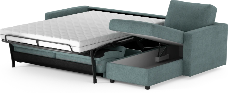 Lindö - Bäddsoffa 2,5-sits med schäslong, vändbar - Blå