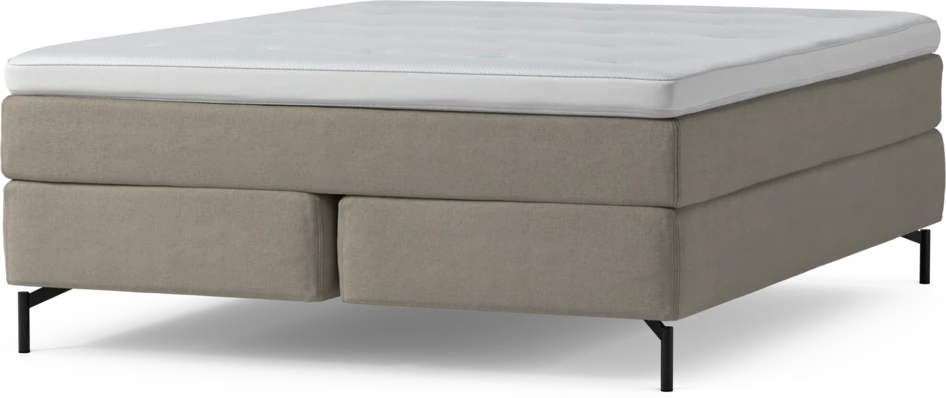 Delux Sense - Kontinentalsäng, dubbelsäng med bäddmadrass och sängben - Beige