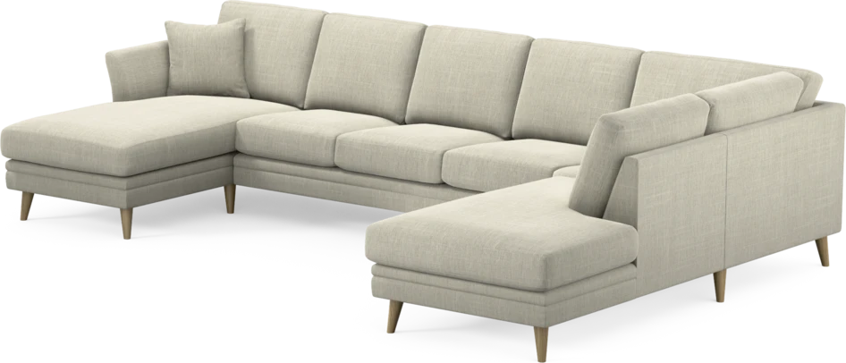 Eden - 3-sits soffa med schäslong vänster och divan höger - Beige