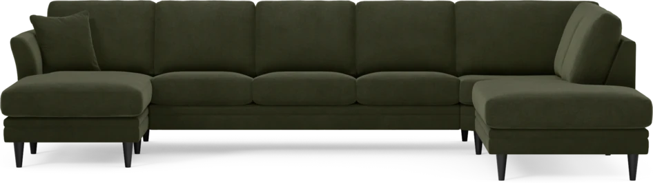 Eden - 3-sits soffa med schäslong vänster och divan höger - Grön