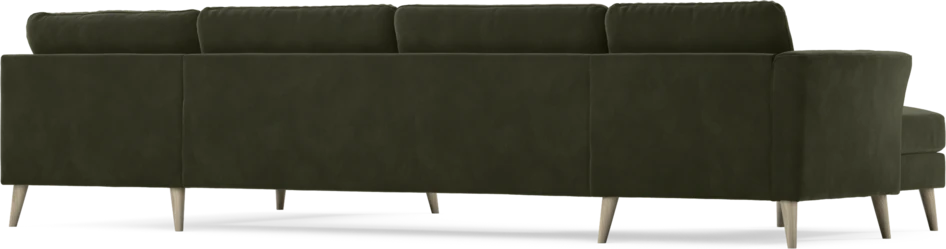 Bridge - 3-sits soffa med schäslong vänster och divan höger - Grön
