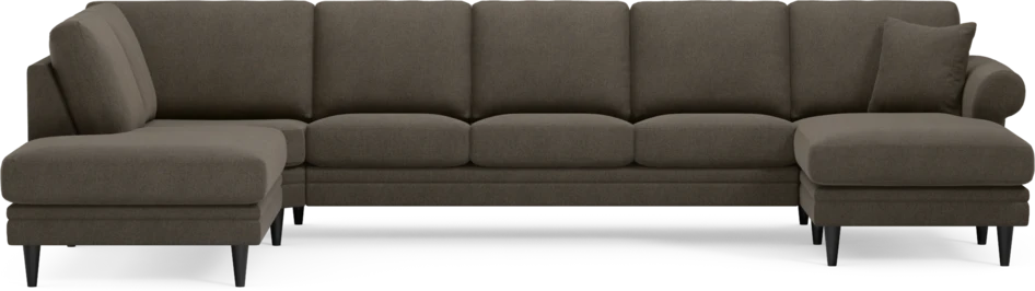 Eden - 3-sits soffa med divan vänster och schäslong höger - Brun