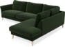 Bridge - 3-sits soffa med divan höger - Grön