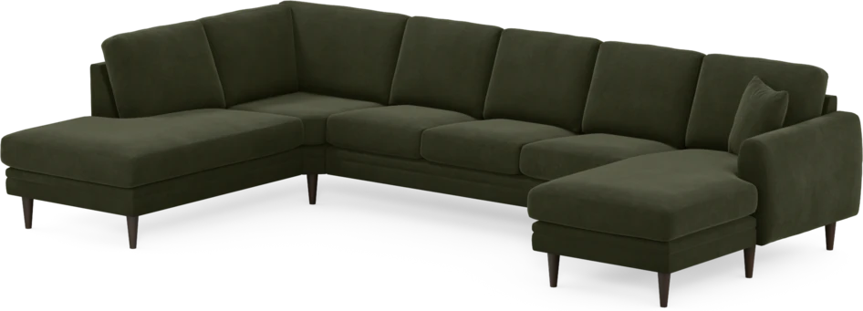 Eden - 3-sits soffa med divan vänster och schäslong höger - Grön