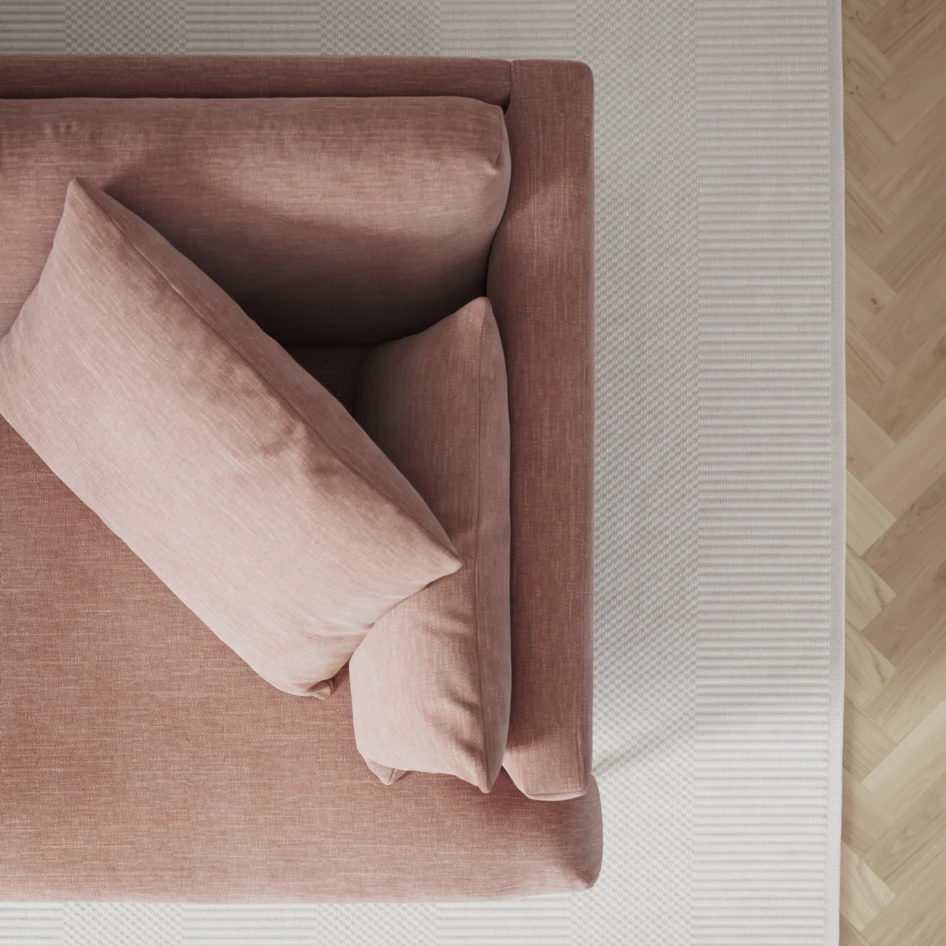Harper - 3-sits soffa, hel dyna - Rosa