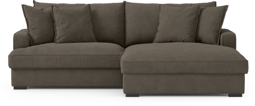 Mila - 2-sits soffa med schäslong XL höger - Brun