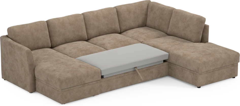 Öland - Bäddsoffa med schäslong vänster och divan höger - Beige