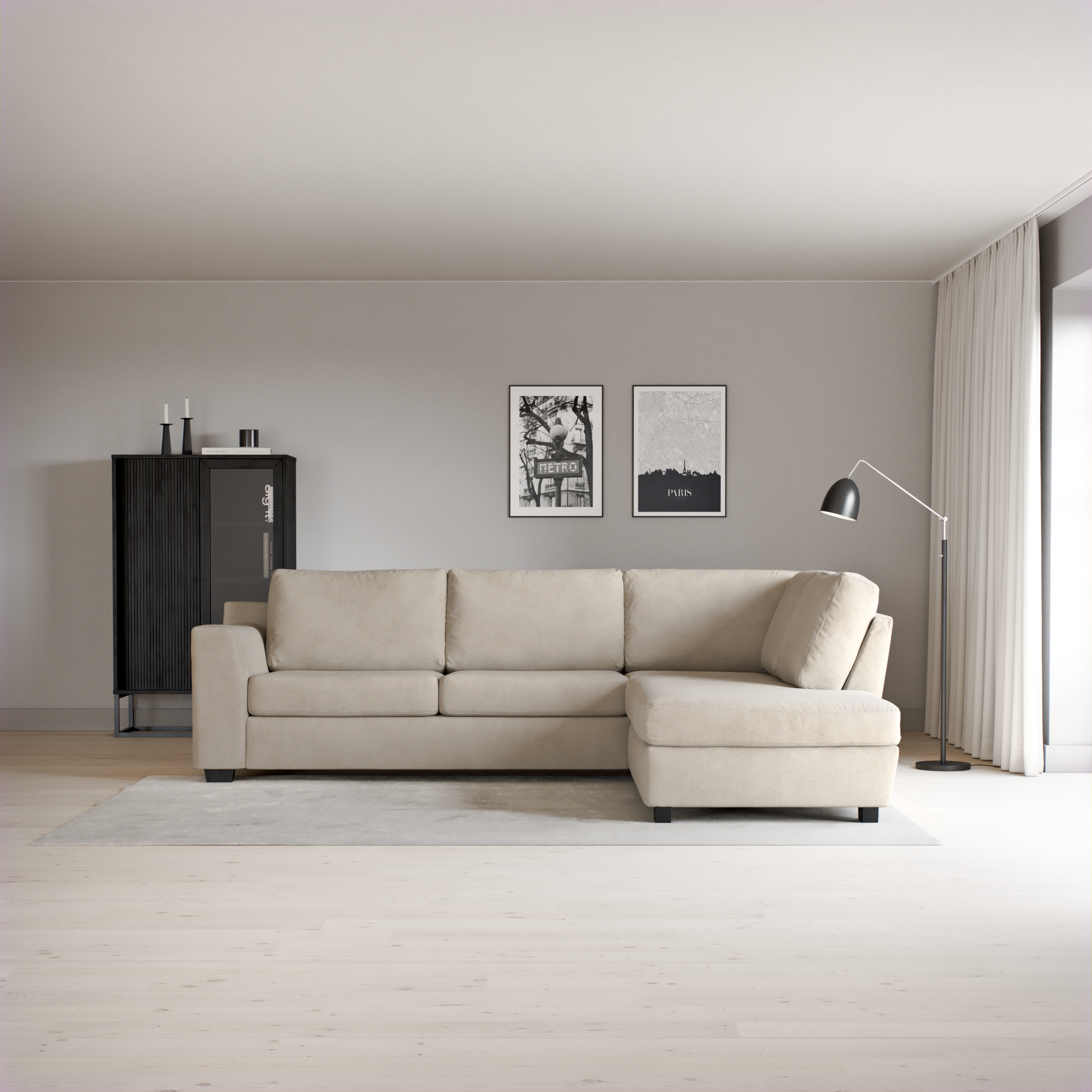 Friday, 2,5-sits soffa med divan höger