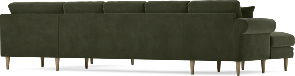 Eden - 3-sits soffa med schäslong vänster och divan höger - Grön