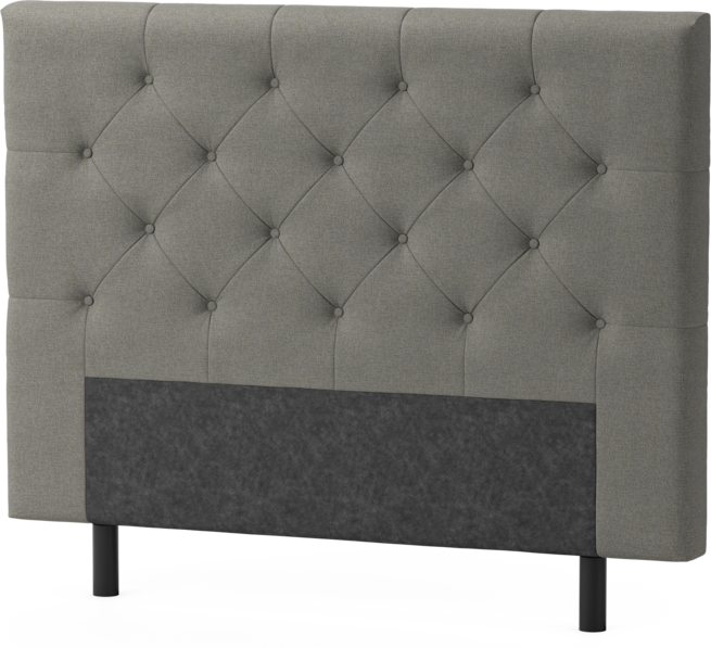 Delux Pikerad Låg - Sänggavel, 90-210 cm - Grå