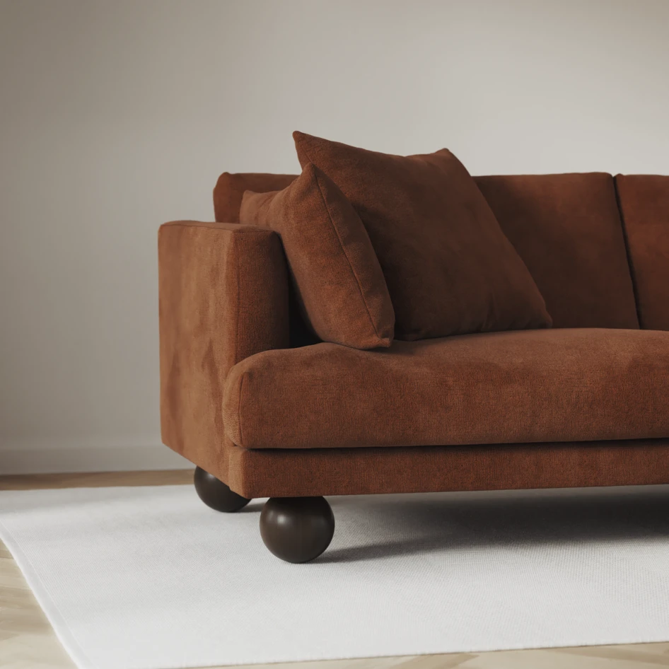 Harper - 3-sits soffa med divan vänster - Orange