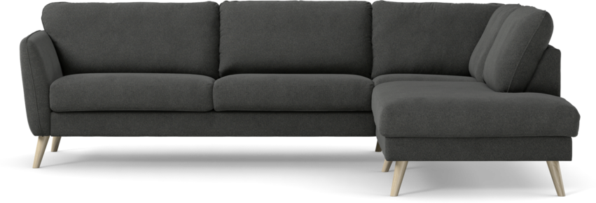 Bridge - 3-sits soffa med divan höger - Svart