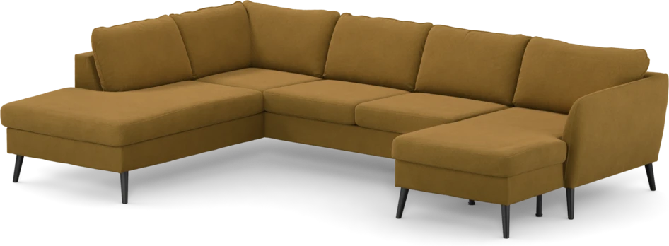 County - 3-sits soffa med divan vänster och schäslong höger - Gul