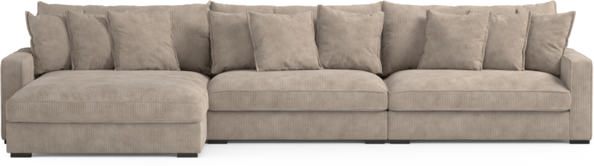 Rossi - 4-sits soffa med schäslong XL vänster - Beige