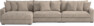 Rossi - 4-sits soffa med schäslong XL vänster - Beige