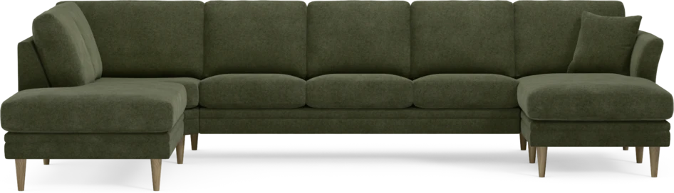 Eden - 3-sits soffa med divan vänster och schäslong höger - Grön
