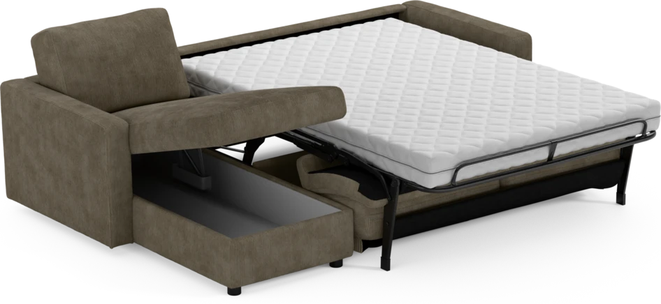 Lindö - Bäddsoffa 2,5-sits med schäslong, vändbar - Beige