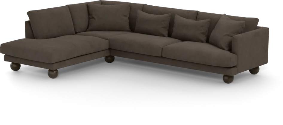 Harper - 3-sits soffa med divan vänster - Brun