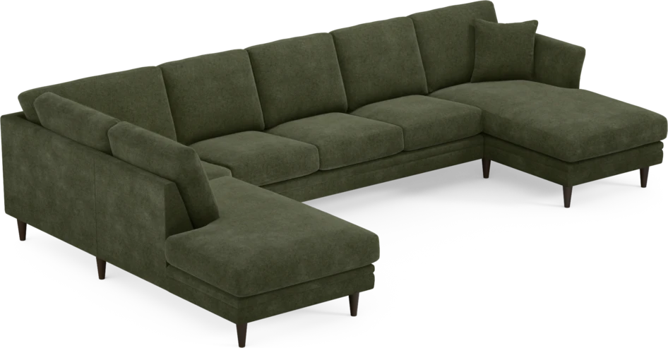 Eden - 3-sits soffa med divan vänster och schäslong höger - Grön