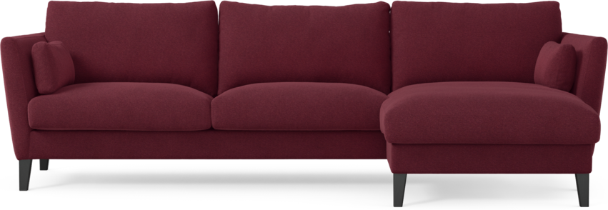 Winston - 3-sits soffa med schäslong, vändbar - Röd