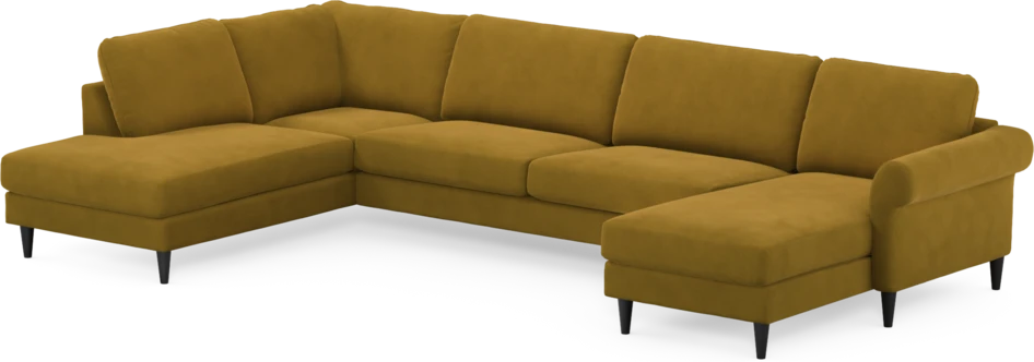Bridge - 3-sits soffa med divan vänster och schäslong höger - Gul