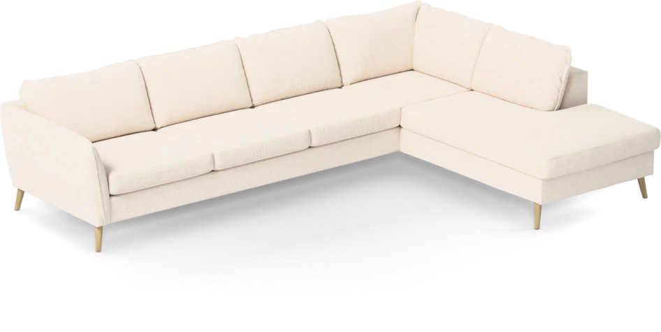 County - 3-sits soffa med divan höger - Vit