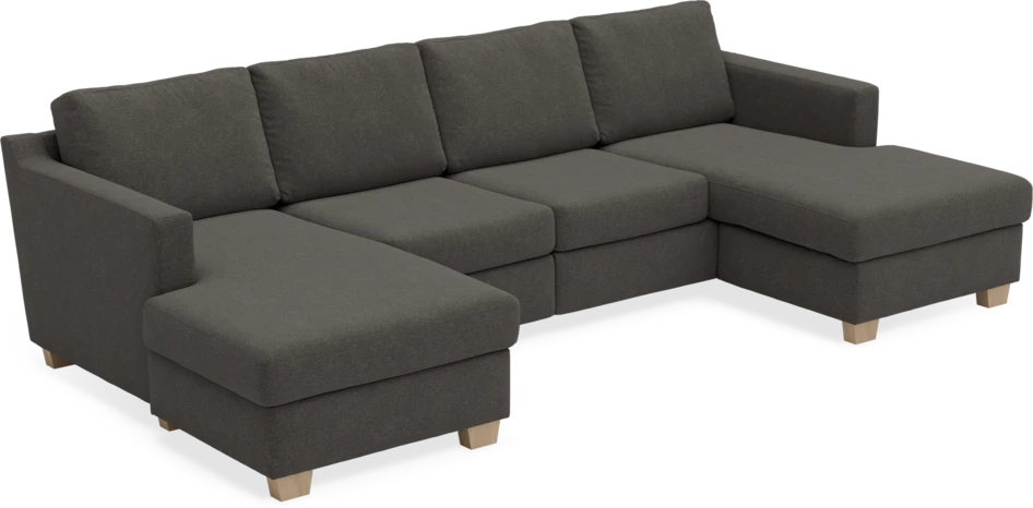 Friday - 2-sits soffa med två schäslonger - Grå