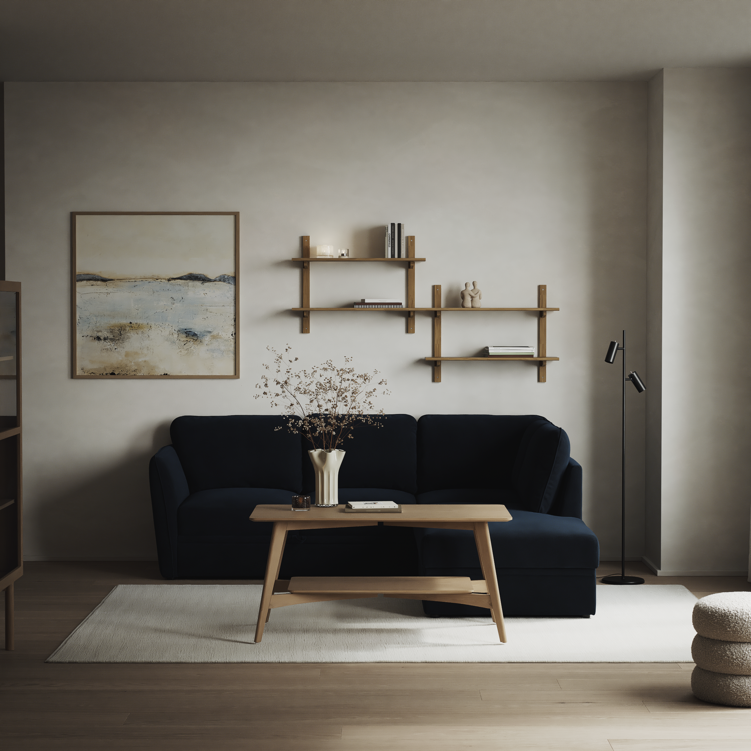 Öland, Bäddsoffa med divan höger