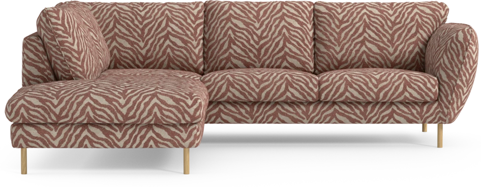 Madison - 2-sits soffa med divan vänster - Orange