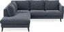 Madison - 2-sits soffa med divan vänster - Blå