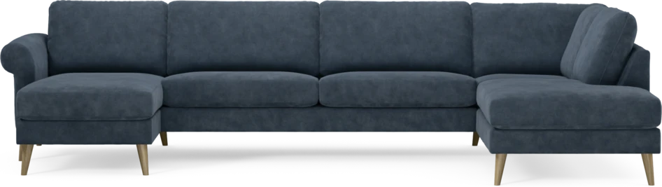 Bridge - 3-sits soffa med schäslong vänster och divan höger - Blå