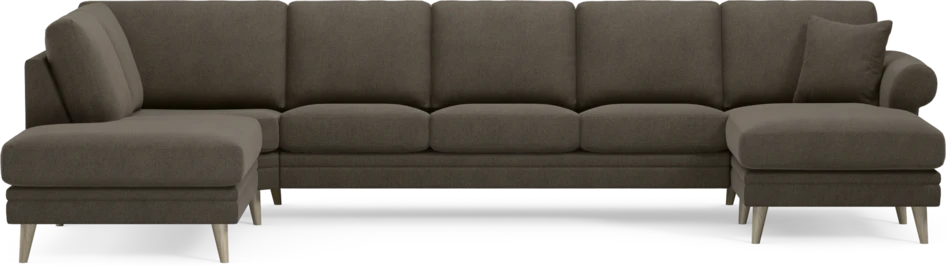 Eden - 3-sits soffa med divan vänster och schäslong höger - Brun