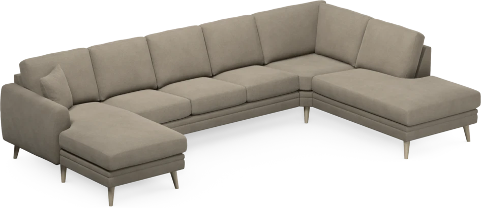 Eden - 3-sits soffa med schäslong vänster och divan höger - Beige