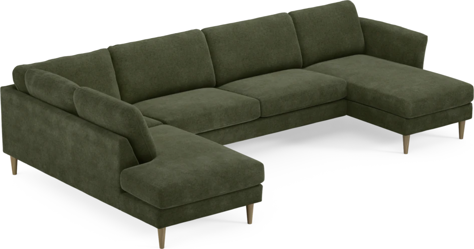 Bridge - 3-sits soffa med divan vänster och schäslong höger - Grön