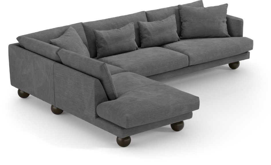 Harper - 3-sits soffa med divan vänster - Grå