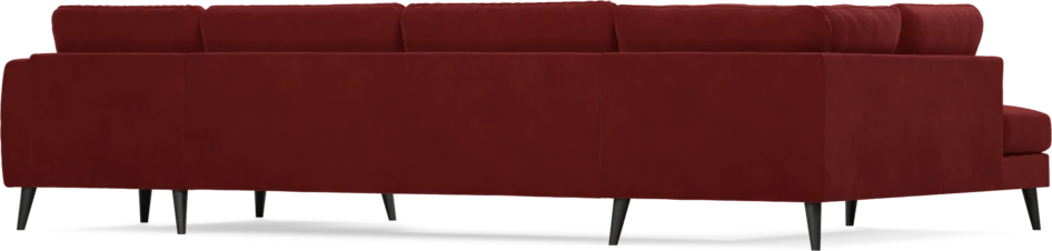 Bridge - 3-sits soffa med divan vänster och schäslong höger - Röd