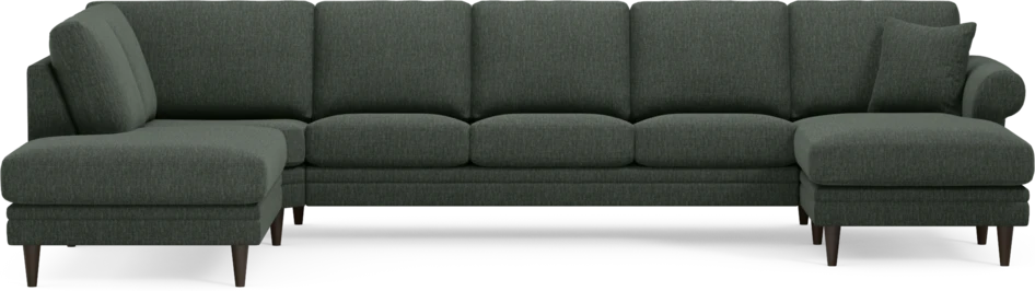 Eden - 3-sits soffa med divan vänster och schäslong höger - Grön