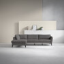 County - 2,5-sits soffa med divan vänster - Brun