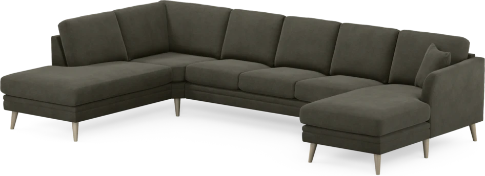Eden - 3-sits soffa med divan vänster och schäslong höger - Grå