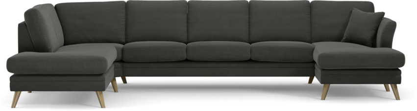 Eden - 3-sits soffa med divan vänster och schäslong höger - Grå