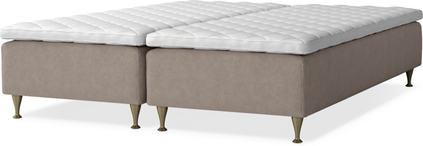 Delux Sense - Ramsäng, dubbelsäng med bäddmadrass - Beige