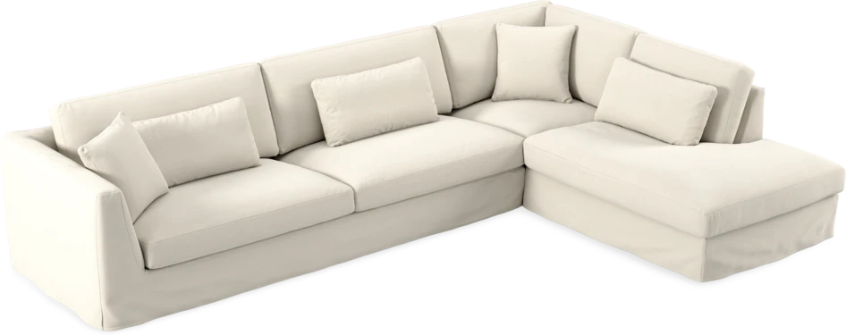 Willow - 4-sits soffa med divan höger, med kappa - Beige