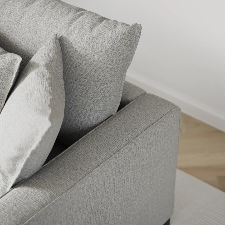 Rossi - 1,5-sits med armstöd vänster - Grå