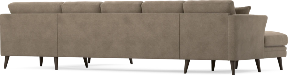 Eden - 3-sits soffa med schäslong vänster och divan höger - Brun